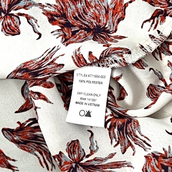 Astr The Label Long Sleeve Bow Neck Sheer Floral Top - Size XS - Picture 11 of 14